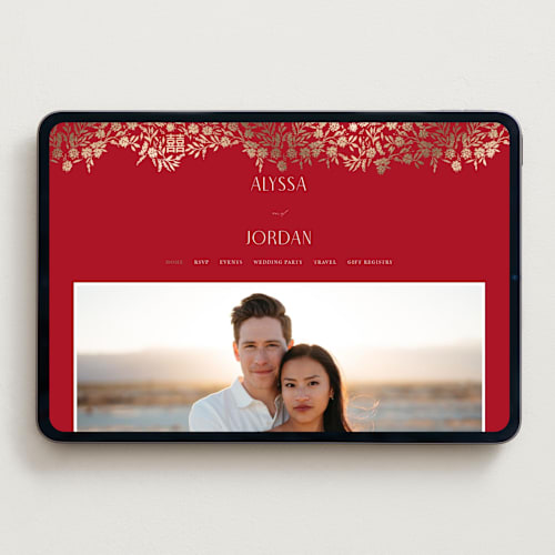 This is a ruby wedding websites by Yaling Hou Suzuki called garden vines printing on digital paper in standard
