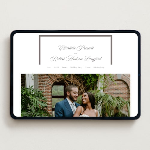 This is a graphite wedding websites by Megan Davis called lowcountry printing on digital paper in standard