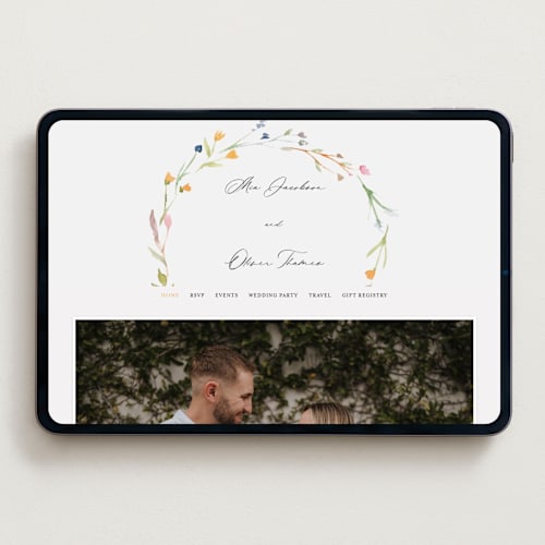 This is a snow wedding websites by Lori Wemple called delicate florals printing on digital paper in standard