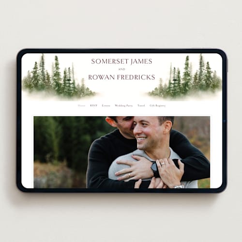 This is a garnet wedding websites by Melanie Kosuge called somerset printing on digital paper in standard