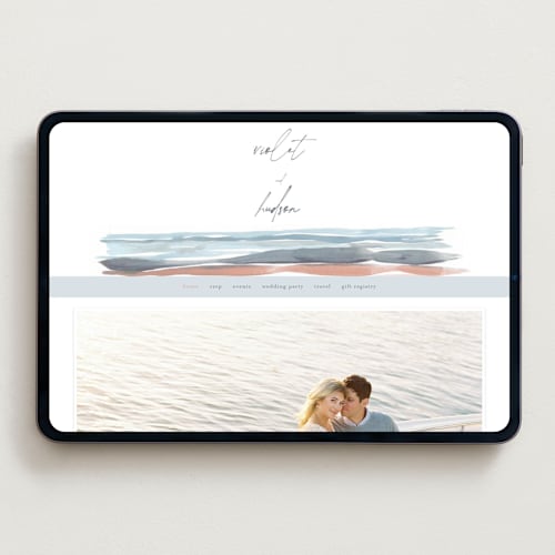 This is a beachy wedding websites by Pixel and Hank called waves printing on digital paper in standard
