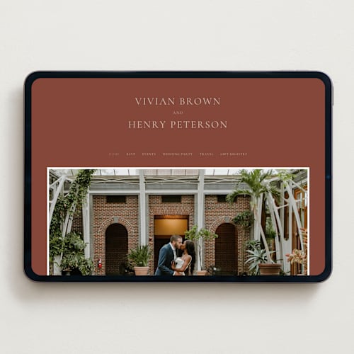 This is a terracotta wedding websites by Sumak Studio called wellness printing on digital paper in standard