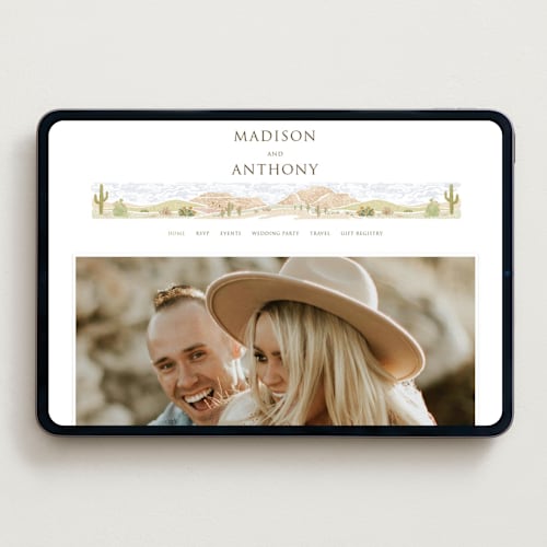 This is a sandstone wedding websites by Paper Sun Studio called westward printing on digital paper in standard