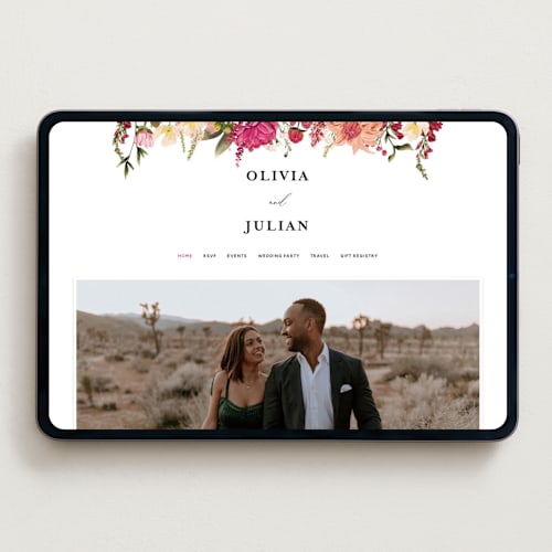 This is a magenta wedding websites by Susan Moyal called lush printing on digital paper in standard