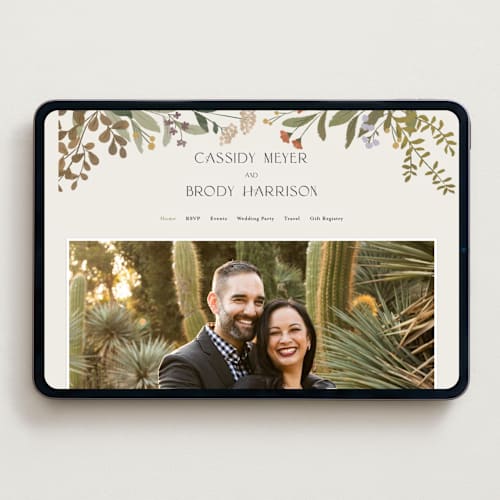 This is a natural wedding websites by Jennifer Wick called ellsworth printing on digital paper in standard