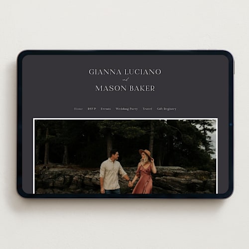 This is a slate wedding websites by Kaydi Bishop called sector printing on digital paper in standard