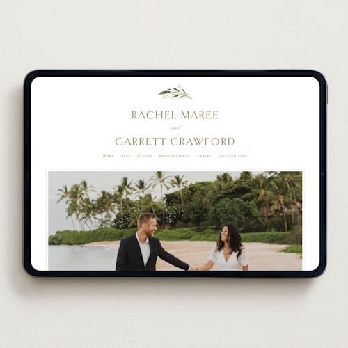This is a champagne wedding websites by Jennifer Postorino called soft sprigs printing on digital paper in standard