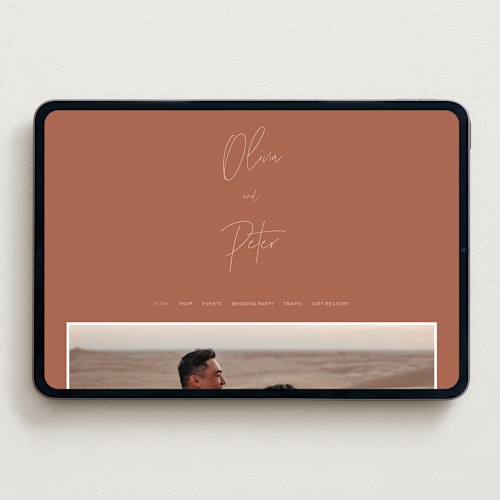 This is a terracotta wedding websites by JoAnn Jinks called signed printing on digital paper in standard