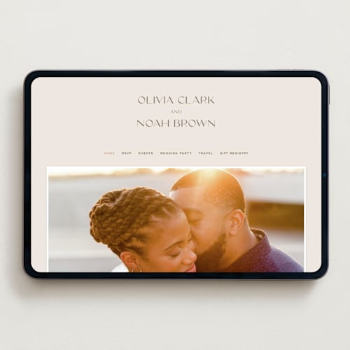This is a blush wedding websites by Pixel and Hank called salted printing on digital paper in standard