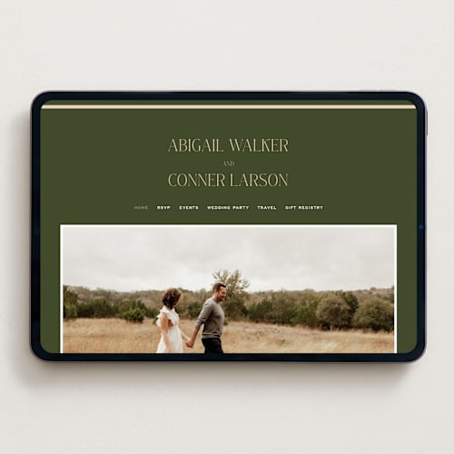 This is a olive wedding websites by Pixel and Hank called martini printing on digital paper in standard