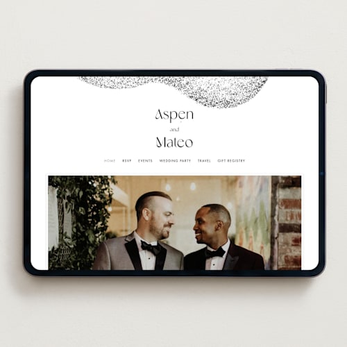 This is a ink wedding websites by Blustery August called forever printing on digital paper in standard