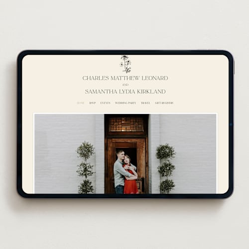 This is a cream wedding websites by Baumbirdy called floral emblem printing on digital paper in standard