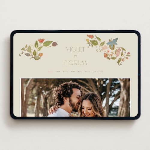 This is a mint wedding websites by Simona Camp called radiant botany printing on digital paper in standard