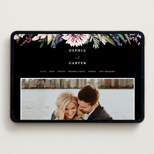 This is a midnight wedding websites by Susan Moyal called bold bouquet printing on digital paper in standard