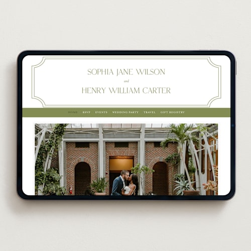 This is a pistachio wedding websites by Yaling Hou Suzuki called simply elegant printing on digital paper in standard