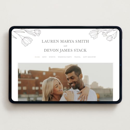 This is a graphite wedding websites by Deynaaz Daraei called bouvardia printing on digital paper in standard