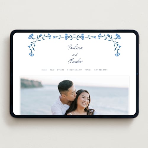 This is a lapis wedding websites by Tamara Hilje called talavera printing on digital paper in standard