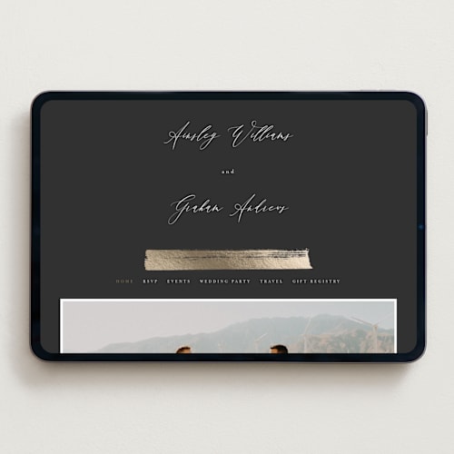 This is a onyx wedding websites by Kristie Kern called panache printing on digital paper in standard