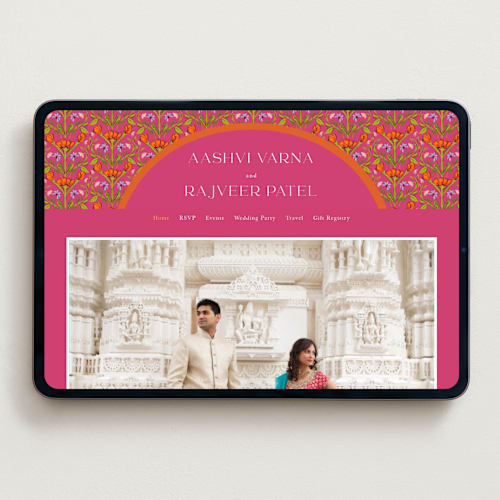 This is a fuchsia wedding websites by Pati Cascino called varna printing on digital paper in standard