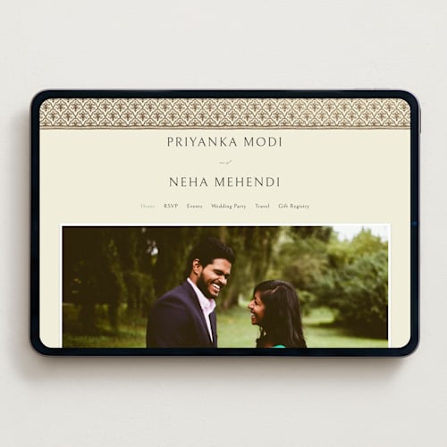 This is a aqua wedding websites by Pati Cascino called aatreya printing on digital paper in standard