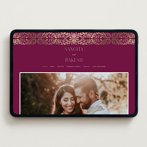 This is a garnet wedding websites by Chris Griffith called amber palace printing on digital paper in standard