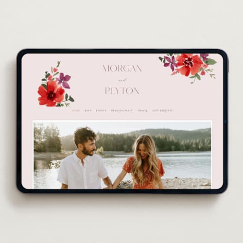 This is a wine wedding websites by Everett Paper Goods called jardin printing on digital paper in standard