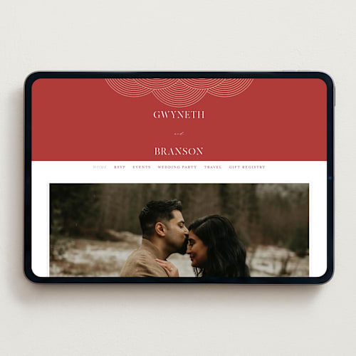 This is a scarlet wedding websites by Lori Wemple called ionic printing on digital paper in standard