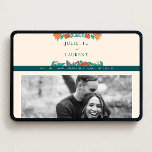 This is a jungle wedding websites by Simona Camp called tropical garden printing on digital paper in standard
