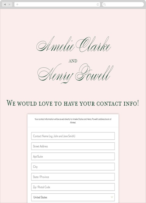 This is a rose digital wedding address collection cards by Megan Davis called hepburn printing on digital paper in standard