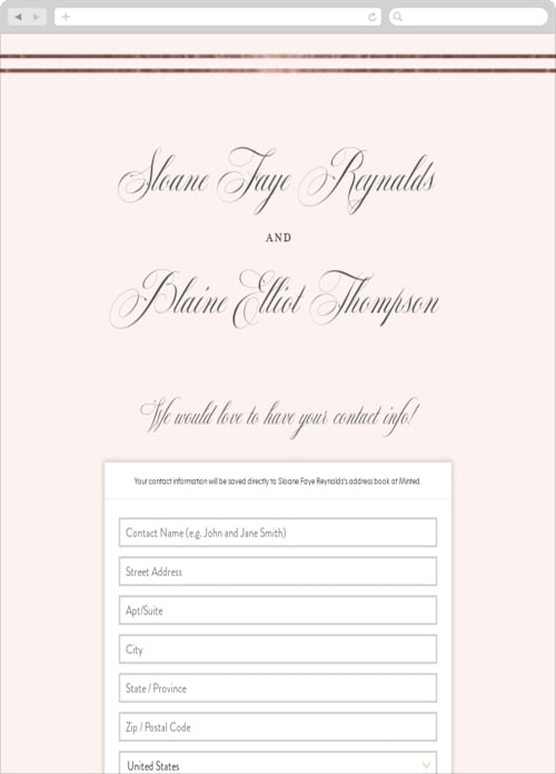 This is a champagne digital wedding address collection cards by Carolyn MacLaren called scripted stiped printing on digital paper in standard