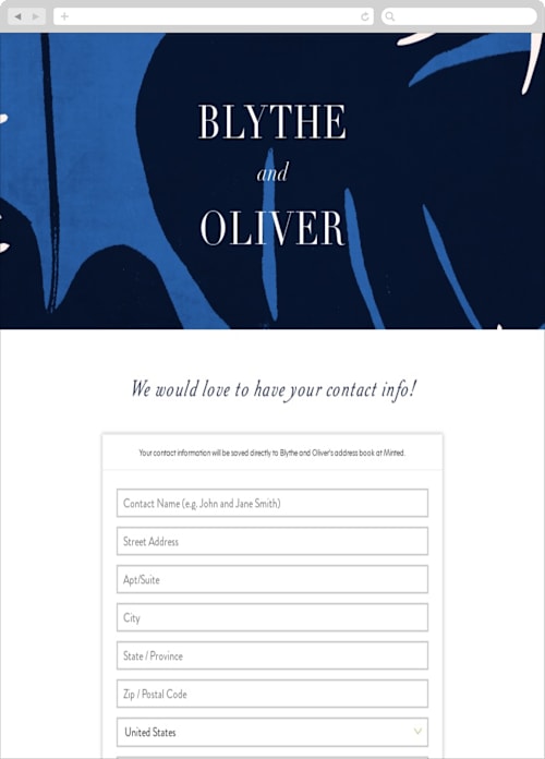 This is a indigo digital wedding address collection cards by Angela Marzuki called acapulco printing on digital paper in standard