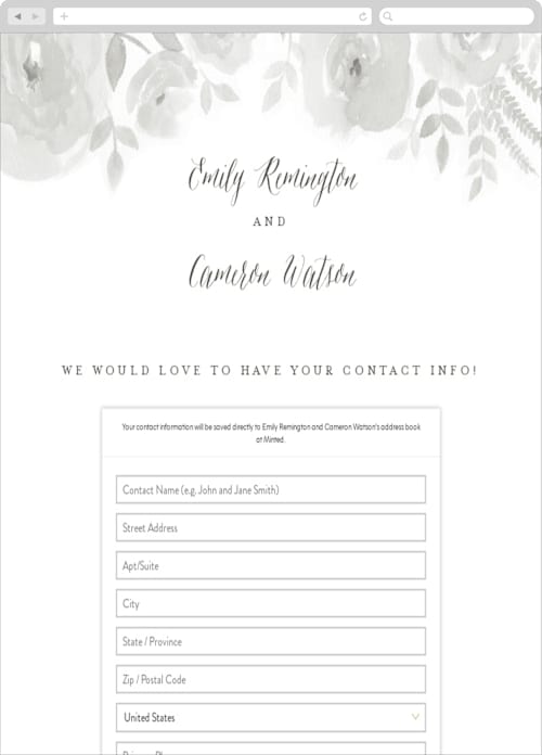 This is a fog digital wedding address collection cards by Jill Means called watercolor floral printing on digital paper in standard