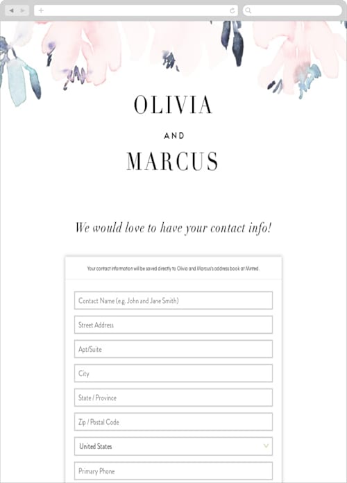 This is a azalea digital wedding address collection cards by Petra Kern called florista modernista printing on digital paper in standard