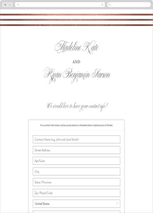 This is a linen digital wedding address collection cards by Jill Means called luxe pinstripes printing on digital paper in standard