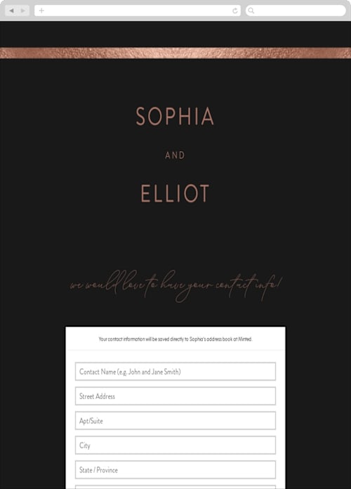 This is a ebony digital wedding address collection cards by Angela Thompson called simple elegance printing on digital paper in standard