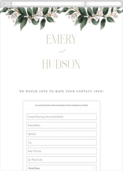 This is a champagne digital wedding address collection cards by Alethea and Ruth called vine and berry frame printing on digital paper in standard