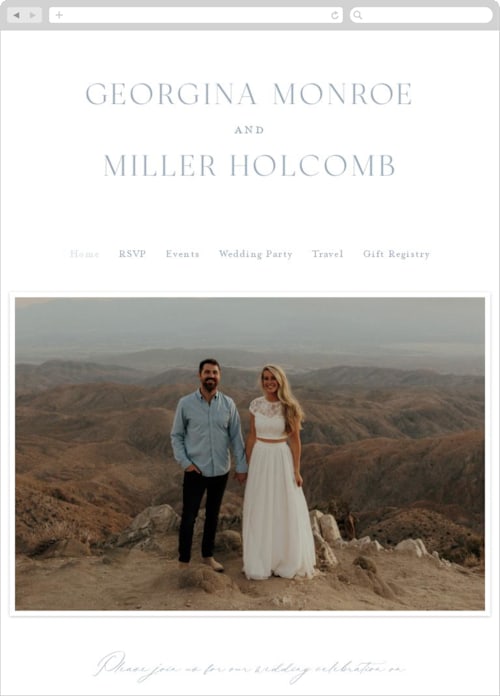 Dusty Blue color: Wedding Website