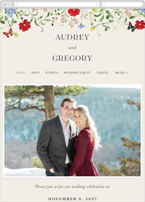 Elder Flower color: Wedding Website