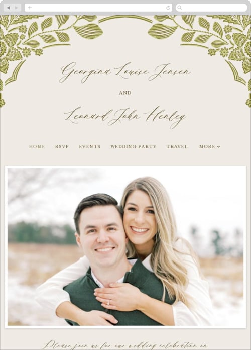 Chartreuse color: Wedding Website