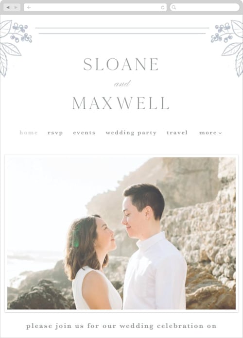 Powder Blue color: Wedding Website