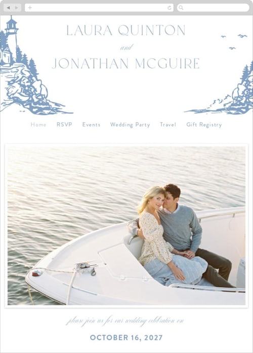 Provincial Blue color: Wedding Website