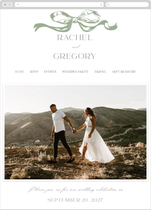 Mint color: Wedding Website