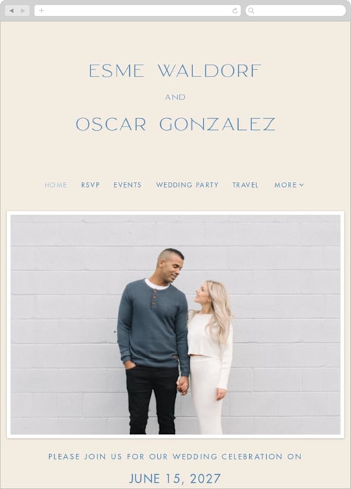 Cerulean color: Wedding Website