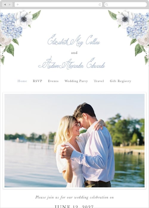 Periwinkle color: Wedding Website