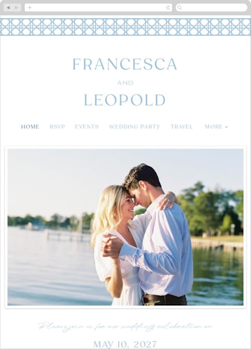 Sky Blue color: Wedding Website