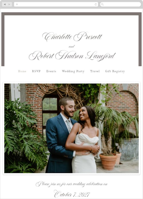 Graphite color: Wedding Website