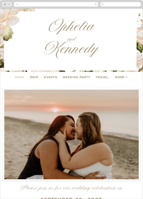 Pearl color: Wedding Website