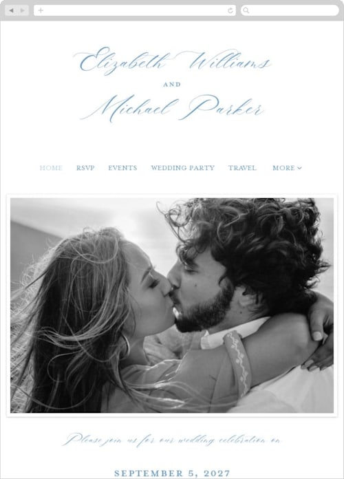 Cobalt color: Wedding Website