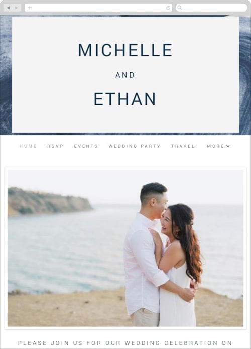 Ocean color: Wedding Website