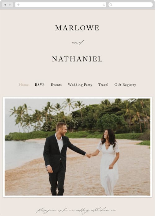 Linen color: Wedding Website